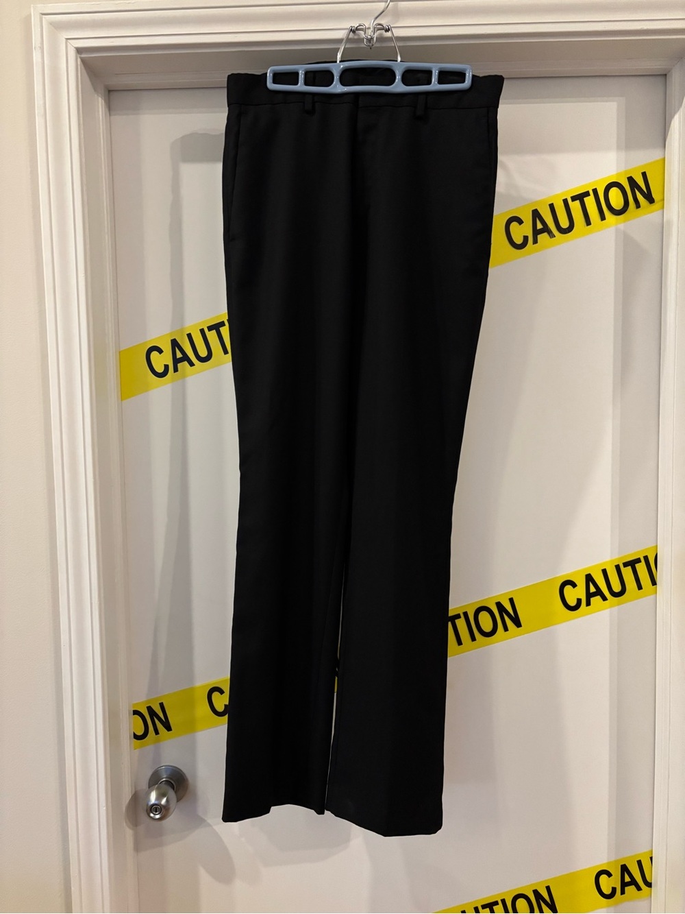 Men's Black Dress Pants slim fit straight leg, 30x32